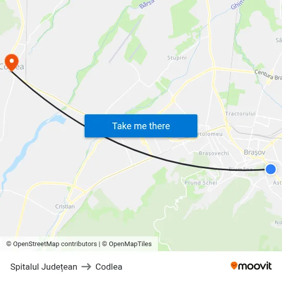 Spitalul Județean to Codlea map