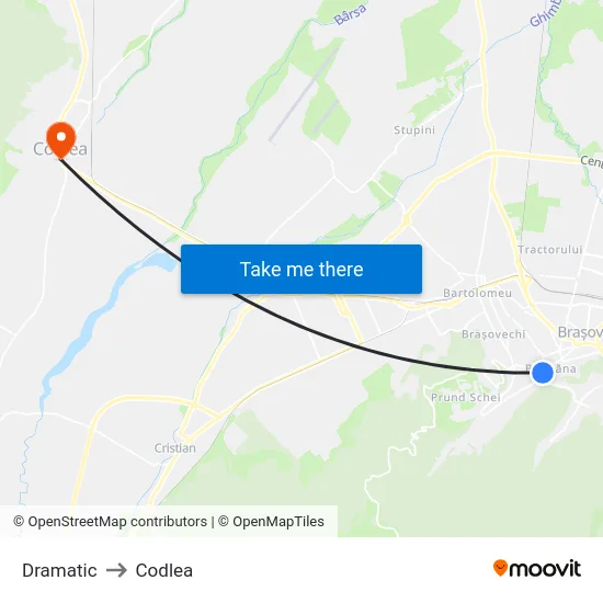 Dramatic to Codlea map