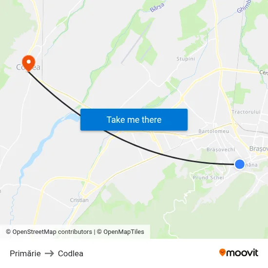 Primărie to Codlea map