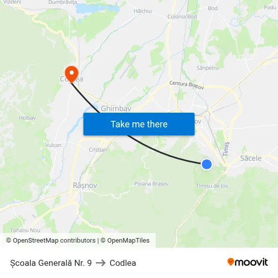 Școala Generală Nr. 9 to Codlea map