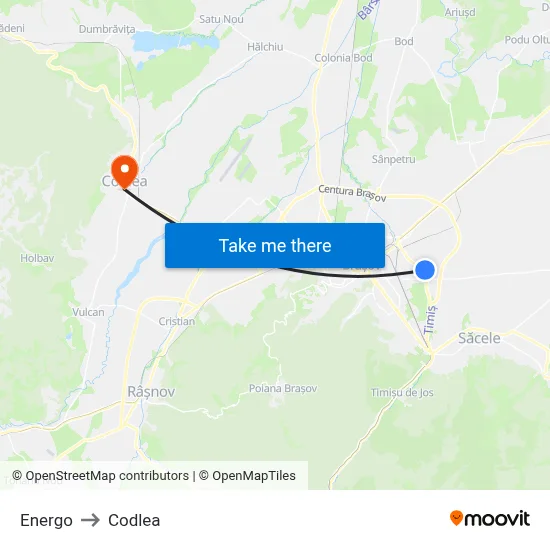 Energo to Codlea map
