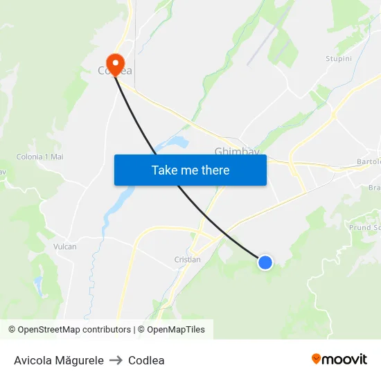 Avicola Măgurele to Codlea map