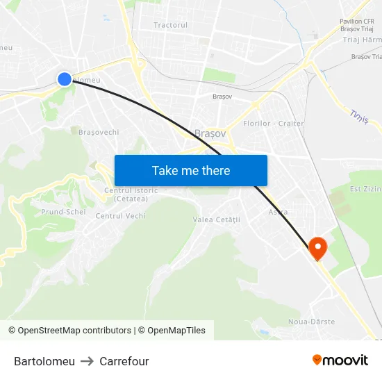 Bartolomeu to Carrefour map