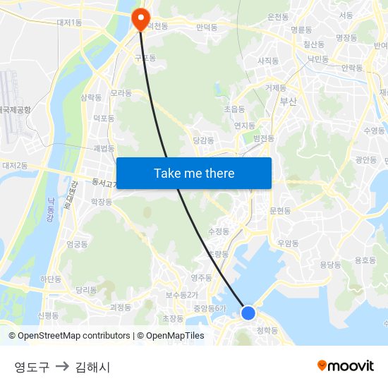 영도구 to 김해시 map