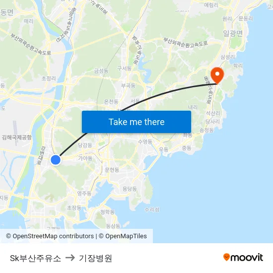 Sk부산주유소 to 기장병원 map