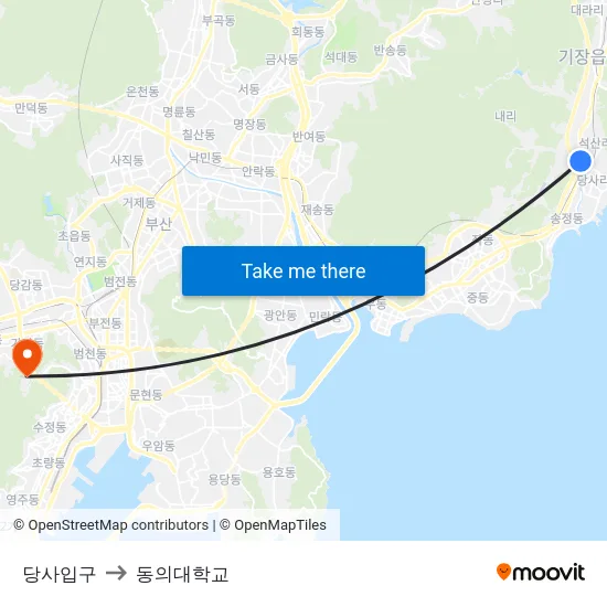 당사입구 to 동의대학교 map