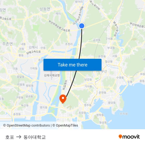 호포 to 동아대학교 map