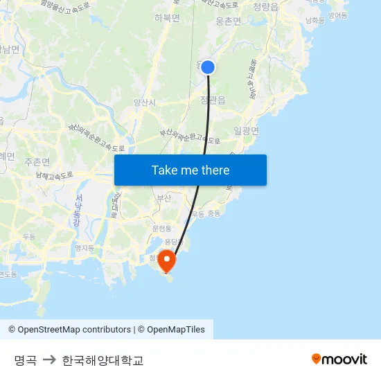 명곡 to 한국해양대학교 map
