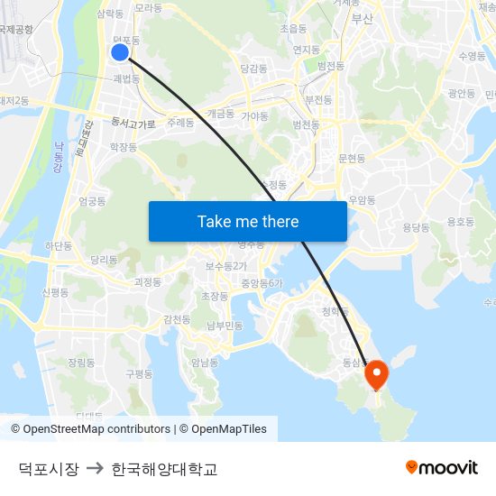 덕포시장 to 한국해양대학교 map