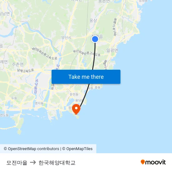 모전마을 to 한국해양대학교 map