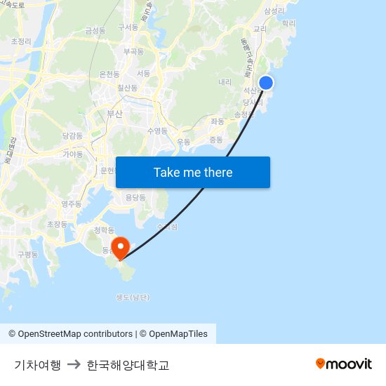 기차여행 to 한국해양대학교 map