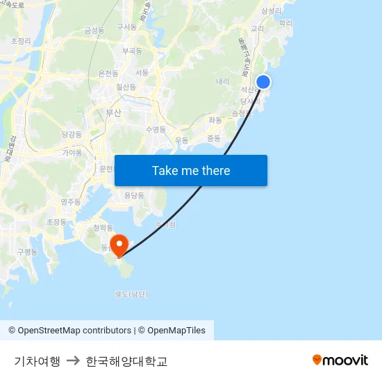 기차여행 to 한국해양대학교 map
