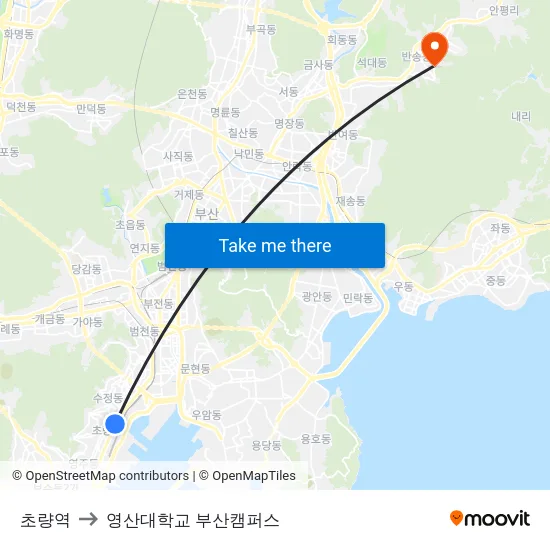 초량역 to 영산대학교 부산캠퍼스 map