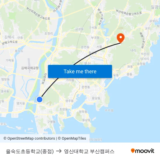 을숙도초등학교(종점) to 영산대학교 부산캠퍼스 map