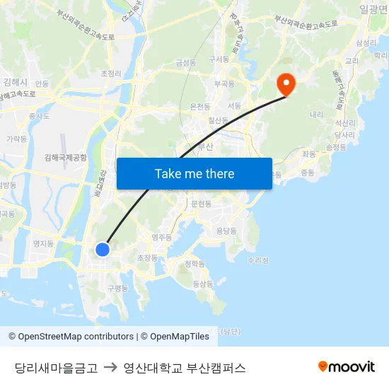 당리새마을금고 to 영산대학교 부산캠퍼스 map