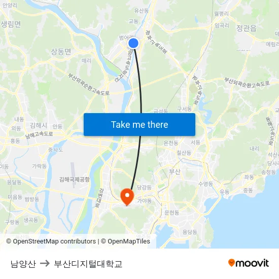 남양산 to 부산디지털대학교 map