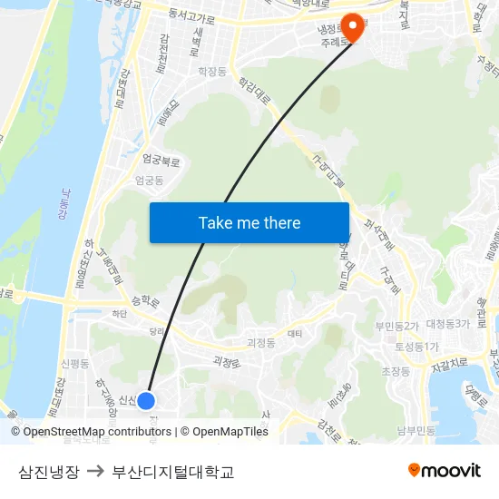 삼진냉장 to 부산디지털대학교 map