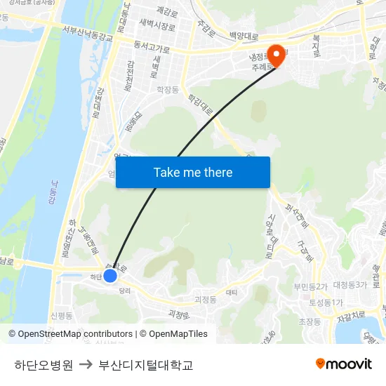 하단오병원 to 부산디지털대학교 map