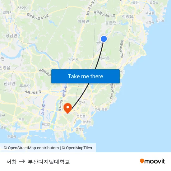 서창 to 부산디지털대학교 map
