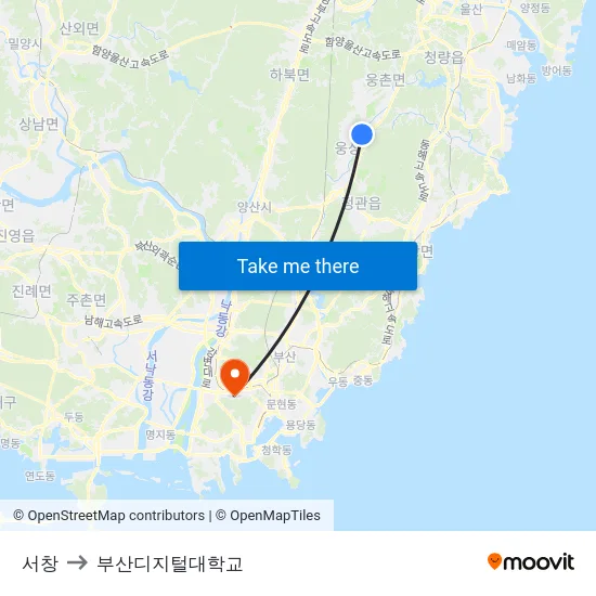 서창 to 부산디지털대학교 map