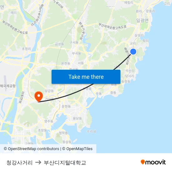 청강사거리 to 부산디지털대학교 map