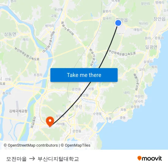 모전마을 to 부산디지털대학교 map