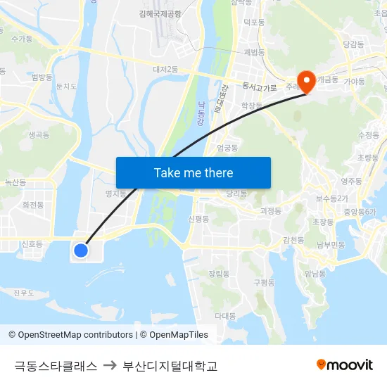 극동스타클래스 to 부산디지털대학교 map