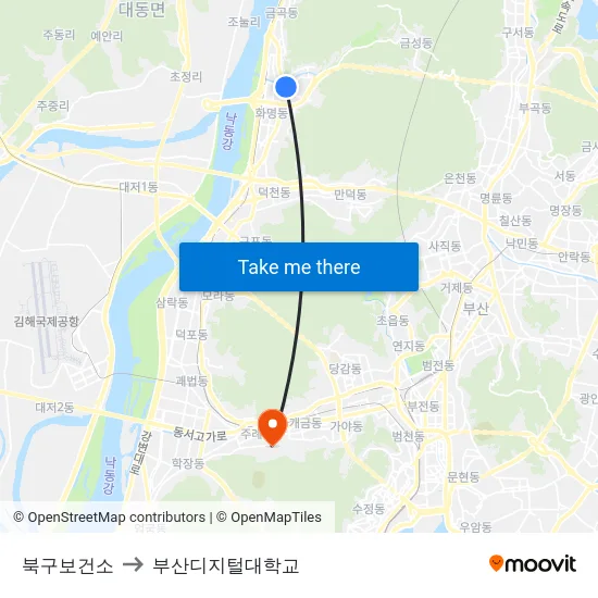 북구보건소 to 부산디지털대학교 map