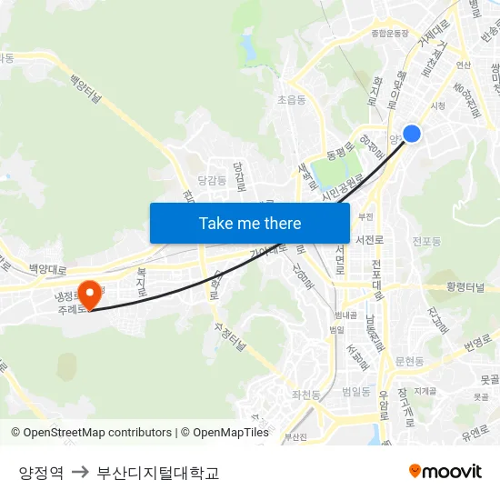 양정역 to 부산디지털대학교 map
