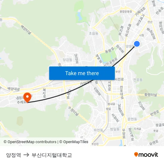 양정역 to 부산디지털대학교 map