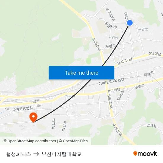 협성피닉스 to 부산디지털대학교 map