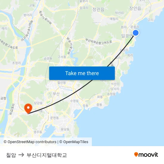 칠암 to 부산디지털대학교 map