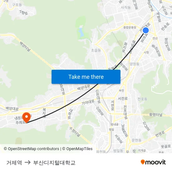 거제역 to 부산디지털대학교 map