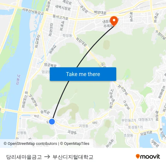당리새마을금고 to 부산디지털대학교 map