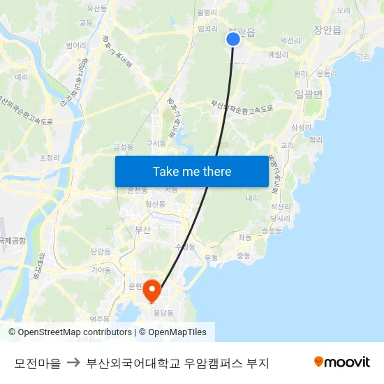 모전마을 to 부산외국어대학교 우암캠퍼스 부지 map
