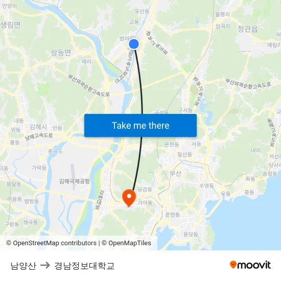 남양산 to 경남정보대학교 map
