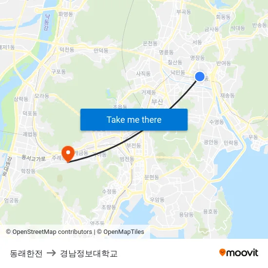 동래한전 to 경남정보대학교 map