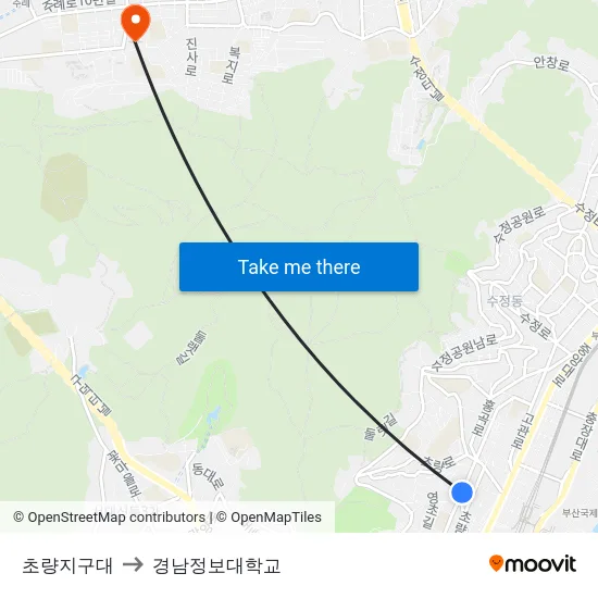 초량지구대 to 경남정보대학교 map