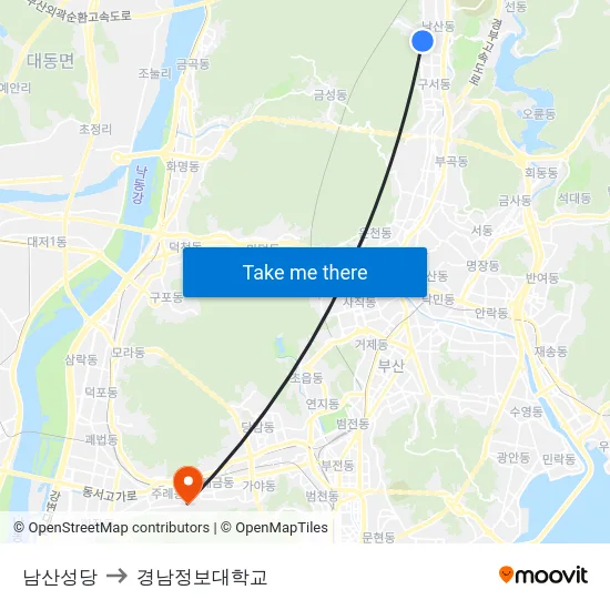 남산성당 to 경남정보대학교 map