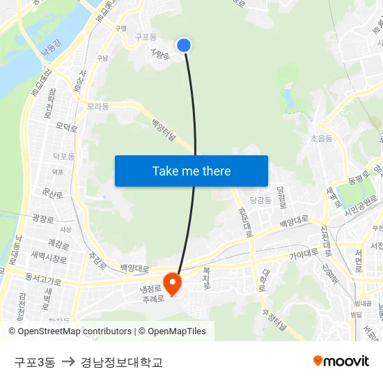 구포3동 to 경남정보대학교 map