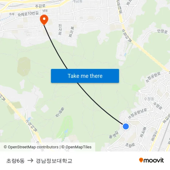 초량6동 to 경남정보대학교 map