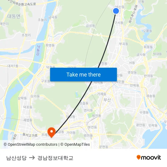 남산성당 to 경남정보대학교 map