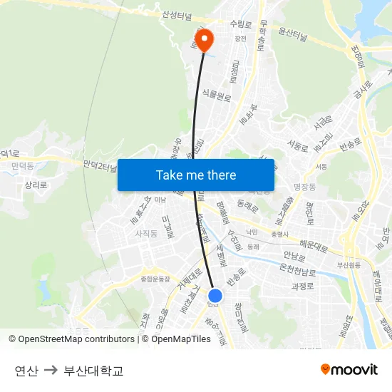 연산 to 부산대학교 map