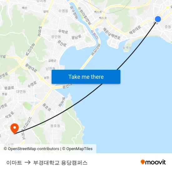 이마트 to 부경대학교 용당캠퍼스 map