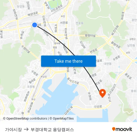 가야시장 to 부경대학교 용당캠퍼스 map