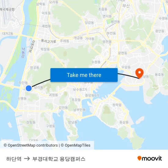 하단역 to 부경대학교 용당캠퍼스 map