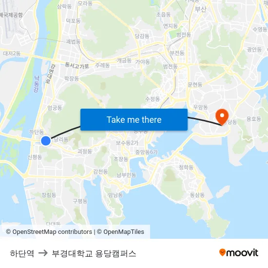 하단역 to 부경대학교 용당캠퍼스 map