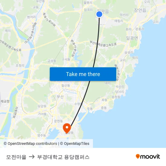 모전마을 to 부경대학교 용당캠퍼스 map