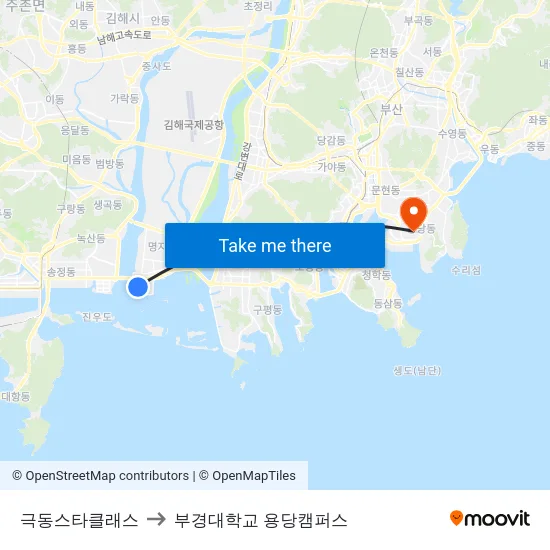 극동스타클래스 to 부경대학교 용당캠퍼스 map