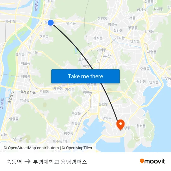 숙등역 to 부경대학교 용당캠퍼스 map